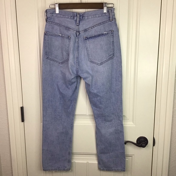 AGOLDE Riley High Rise Straight Crop Jeans in Shatter Size 27. - Picture 7 of 13